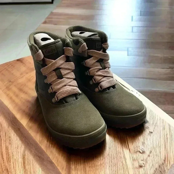 Keds NEW With Tags Women's Camp Boot Suede Mix Olive Size 7 Medium. - Picture 4 of 9